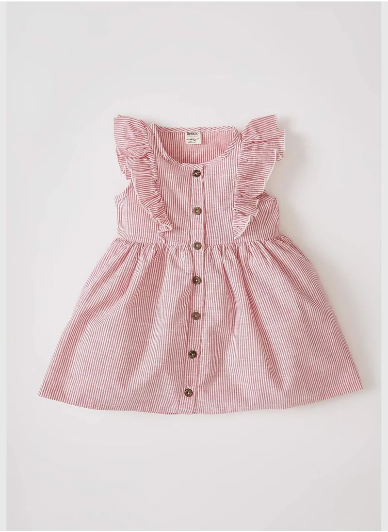 ديفاكتو Regular Fit Sleeveless Frill Detail Dress