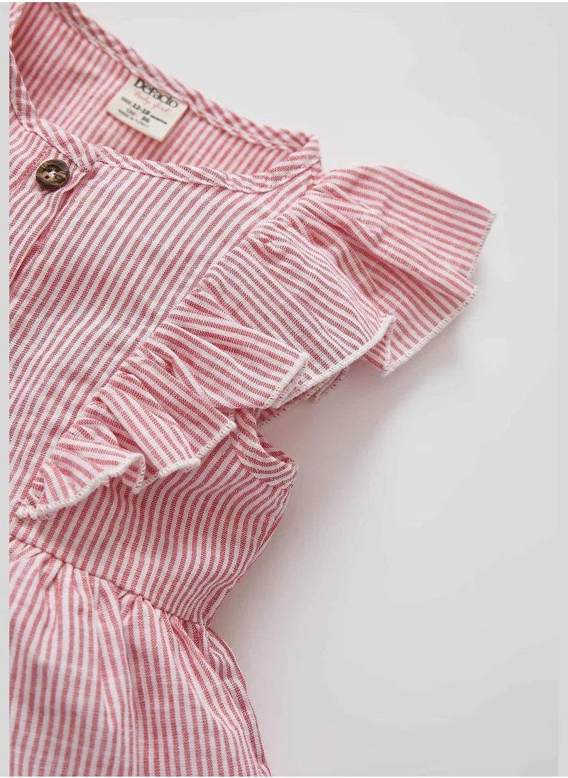 ديفاكتو Regular Fit Sleeveless Frill Detail Dress
