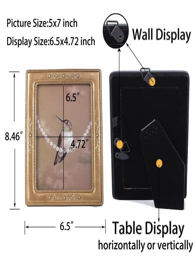 SIKOO Vintage Picture Frame 5x7 Antique Picture Frame Tabletop and Wall Mount Photo Frame Victorian Home Decor, Wall Arts, Bronze - Image 2