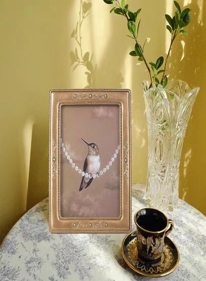 SIKOO Vintage Picture Frame 5x7 Antique Picture Frame Tabletop and Wall Mount Photo Frame Victorian Home Decor, Wall Arts, Bronze - Image 3