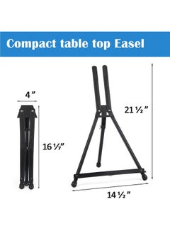Falling In art Falling in Art Aluminum 15" to 21" Tabletop Easel Display, Black Tripod with Rubber Feet, Holds Canvas, Paintings, Books, Photos, Signs  - Image 2