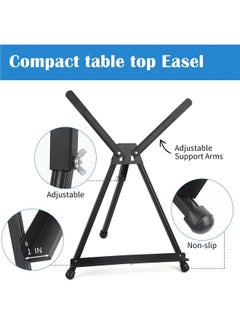 Falling In art Falling in Art Aluminum 15" to 21" Tabletop Easel Display, Black Tripod with Rubber Feet, Holds Canvas, Paintings, Books, Photos, Signs  - Image 3
