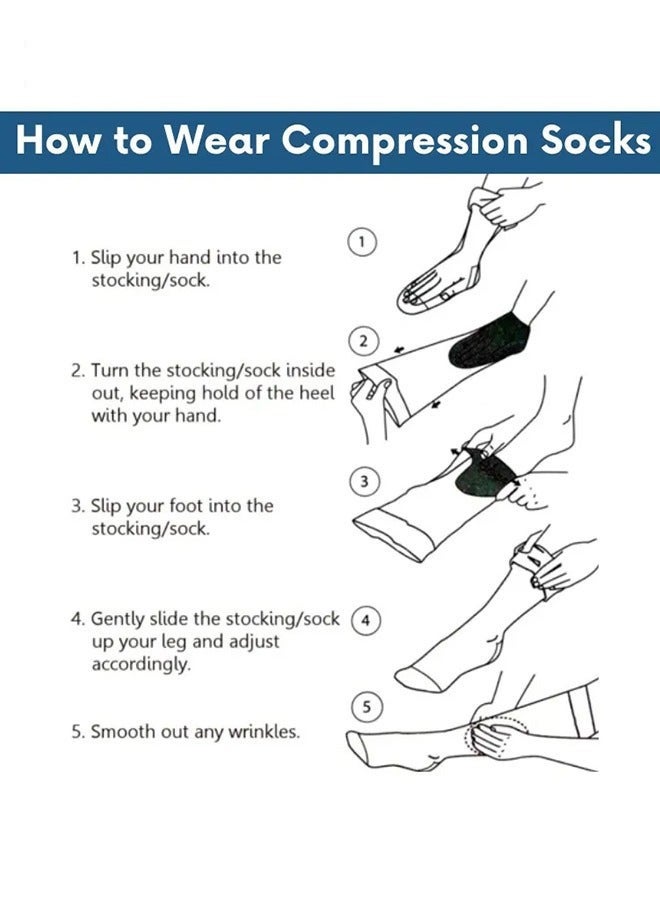 4 Pairs High Compression Socks for Mens and Womens Support Circulation Recovery Athletic Fit Running Splints Flight Travel Boost Endurance Protection Achilles Tendon - Image 4