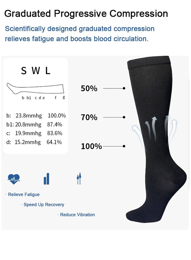 4 Pairs High Compression Socks for Mens and Womens Support Circulation Recovery Athletic Fit Running Splints Flight Travel Boost Endurance Protection Achilles Tendon - Image 3