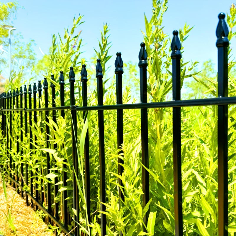 Thealyn Metal Decorative Garden Fence 24" Wide x 24" High (5 Panels, Total Length 10 feet), Metal Border Folding Fence, Landscape Fencing Dog Fence Pet Fence for Flower Bed, Yard, Animal Barrier - Image 1