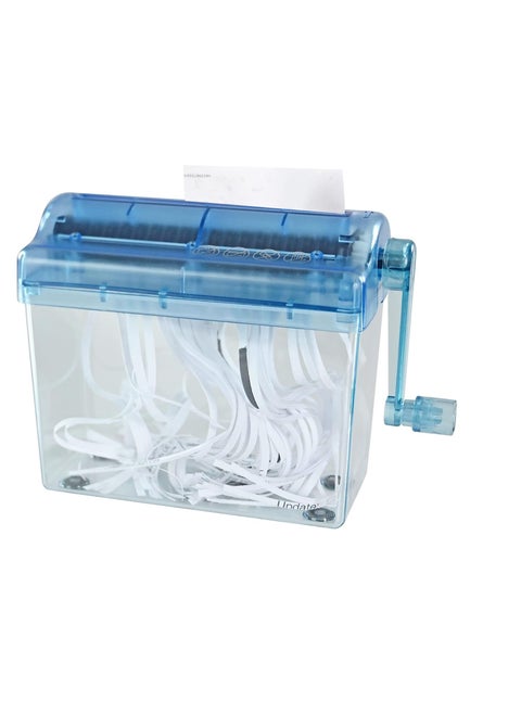 Hand Shredder, DMG Portable Paper with Dust Box and Non Slip Base Mini Holds 4 Sheets Vertically Cut for Paper, Notes, Bills Cutting Tool