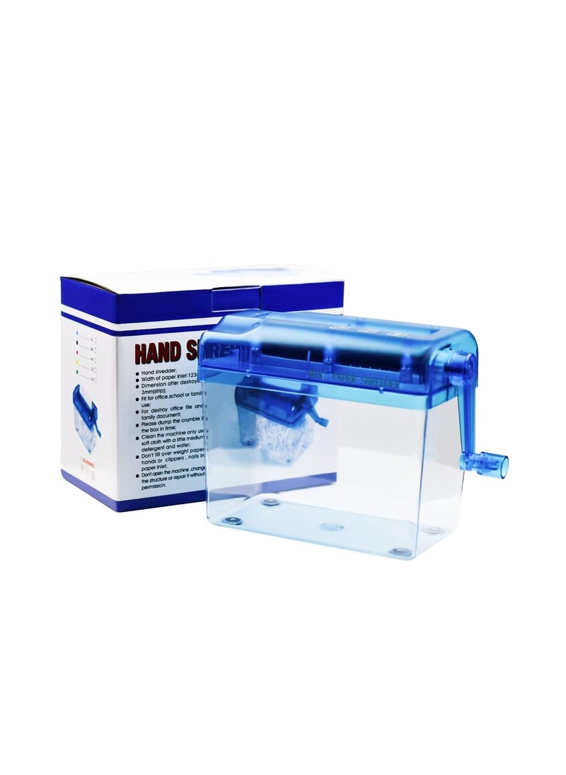 Y&D - Hand Shredder, DMG Portable Paper with Dust Box and Non Slip Base Mini Holds 4 Sheets Vertically Cut for Paper, Notes, Bills Cutting Tool - Image 1