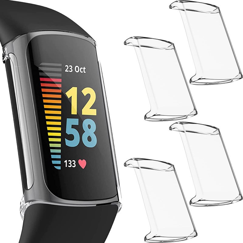 Excefore Fitbit Charge 5 4-Pack Soft TPU Full Surround Full Coverage Screen Protector, Clear - Image 3