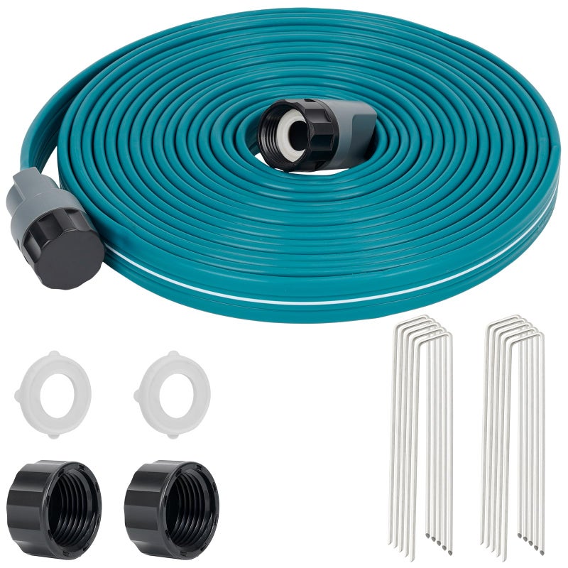 LINEX Sprinkler Soaker Hose 25 ft for Garden Lawn Watering Hose with Hose Stakes - Image 1