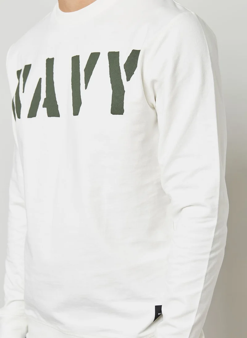 Only & Sons Ted Navy Seal Print Sweatshirt