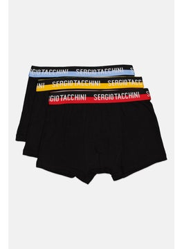 Kids Boy 3 Pieces Brand Logo Boxers, Black Combo