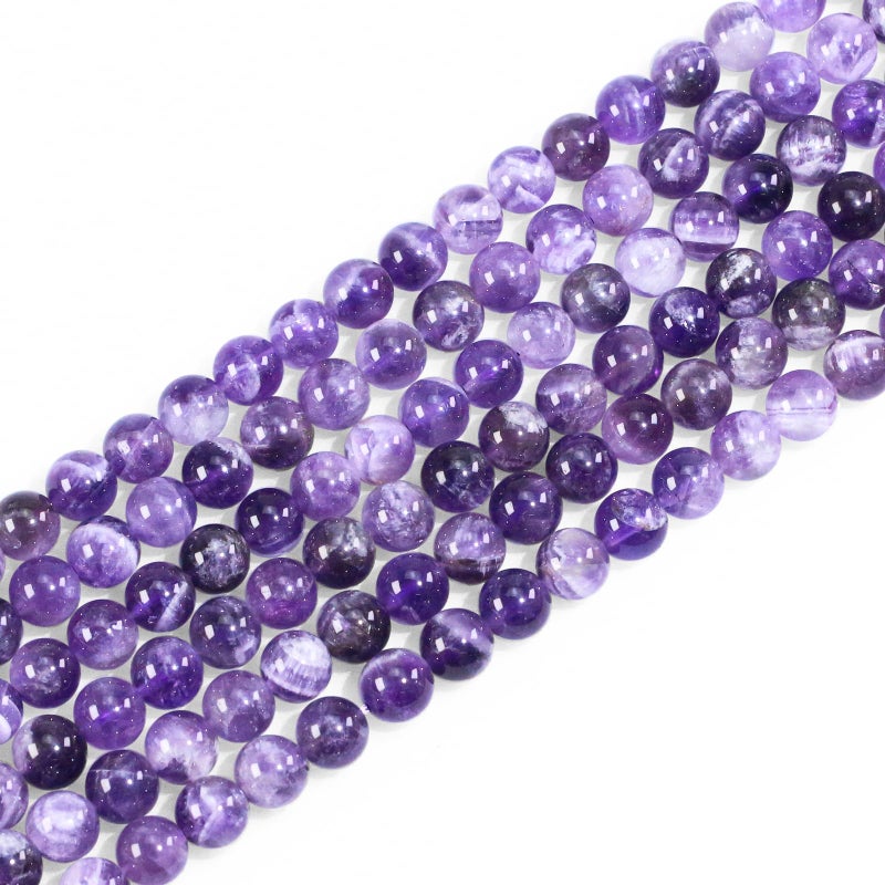 8mm Natural Amethyst Gemstone Round Loose Beads for Jewelry Making DIY Bracelets Necklace 4548pcsstrand