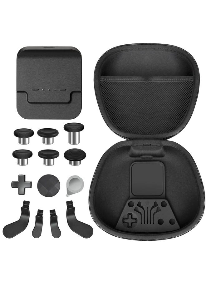 Muyixin 15pcs Complete Component Pack for Xbox Elite Wireless Controller Series 2, package Includes 1 Carrying Case 1 Dock, 4 Paddles, 2 DPads, 6 Thumbsticks,1Tool, for Xbox One Elite Series 2 Core Replacement Parts - Image 1