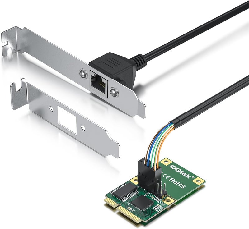 HYFIBER H!Fiber Mini PCIe Gigabit Ethernet Network Card, Single RJ45 Port, 1G NIC Compare to Intel I210AT, with 30-cm Cable, Mini Pice Interface, not for M.2 - Image 1