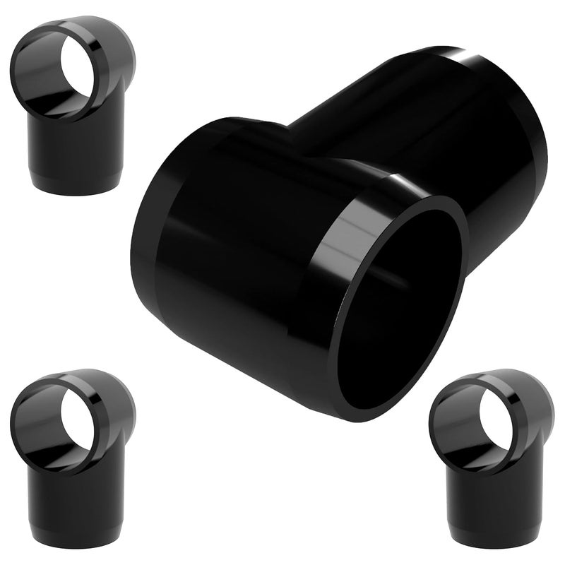 FORMUFIT F114STE-BK-4 Slip Tee PVC Fitting, Furniture Grade, 1-1/4" Size, Black (Pack of 4) - Image 1