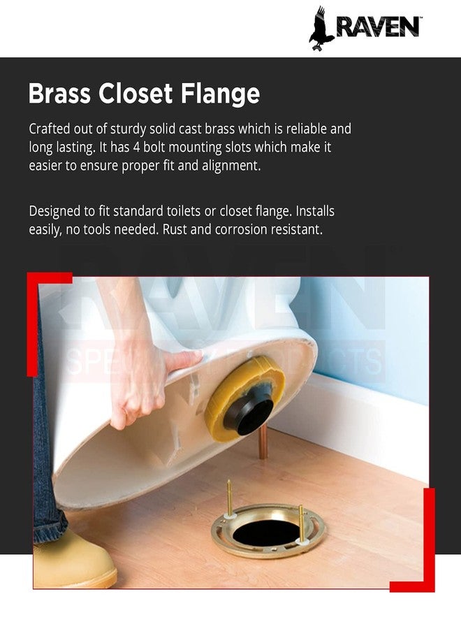 Raven CSUM6252 Closet Flange with Four Mounting Slots, For Load, 4 Inch x 3 Inch, Solid Brass, 4” x 3” For Lead - Image 5