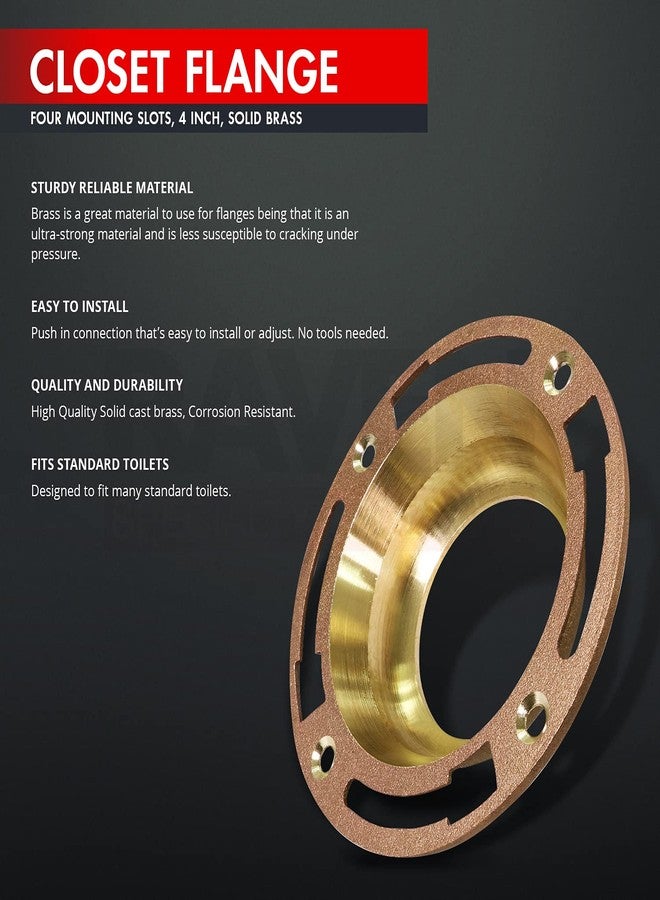 Raven CSUM6252 Closet Flange with Four Mounting Slots, For Load, 4 Inch x 3 Inch, Solid Brass, 4” x 3” For Lead - Image 4
