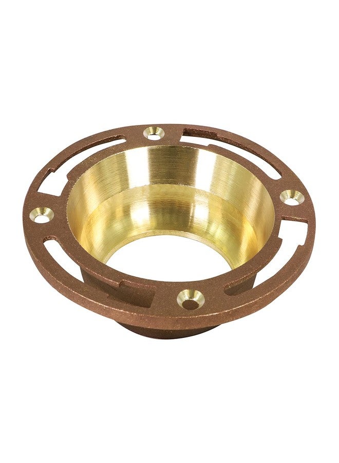 Raven CSUM6252 Closet Flange with Four Mounting Slots, For Load, 4 Inch x 3 Inch, Solid Brass, 4” x 3” For Lead - Image 1