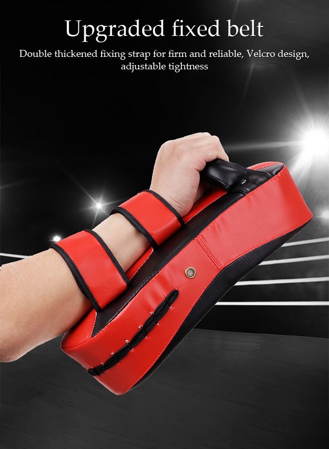 DUNISO Muay Thai Target，Taekwondo Kick Pad,PU Leather Boxing Kick Punch Pad, MMA Karate Kick Pads Kickboxing Training Pads Martial Arts Punching Pads，Suitable for Boxing, Taekwondo, Karate, Muay Thai, MMA Training，Red/Black - Image 5