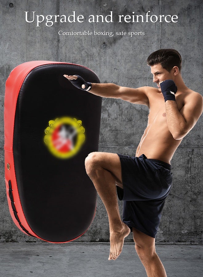 DUNISO Muay Thai Target，Taekwondo Kick Pad,PU Leather Boxing Kick Punch Pad, MMA Karate Kick Pads Kickboxing Training Pads Martial Arts Punching Pads，Suitable for Boxing, Taekwondo, Karate, Muay Thai, MMA Training，Red/Black - Image 2
