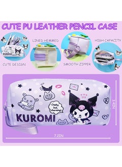 General Kuromi School Supplies Set Cute Stationery Gift Set kawaii Back to School Includes A5 Notebook Pencil Case Pen, Stickers, ID Badge Holders, Ruler Eraser, Perfect Birthday Gift for Kids  - Image 4