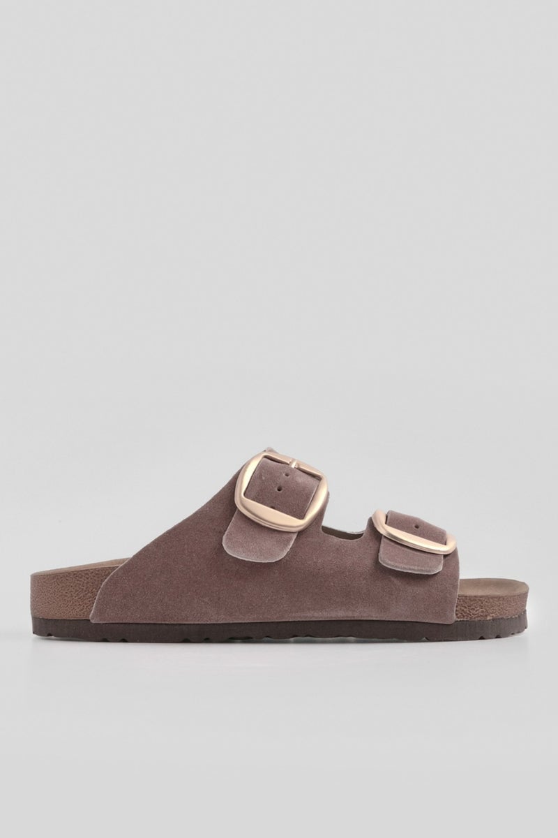 MARJIN Margin Women's Leather Daily Slippers Double Banded Slippers Eva Sole Poly  - Image 3