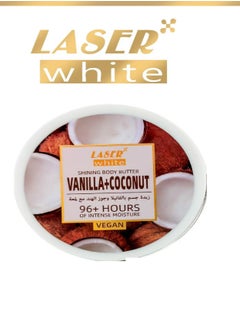 LASER WHITE Shining Body Butter Vanilla And Coconut Vegan 200g  - Image 1