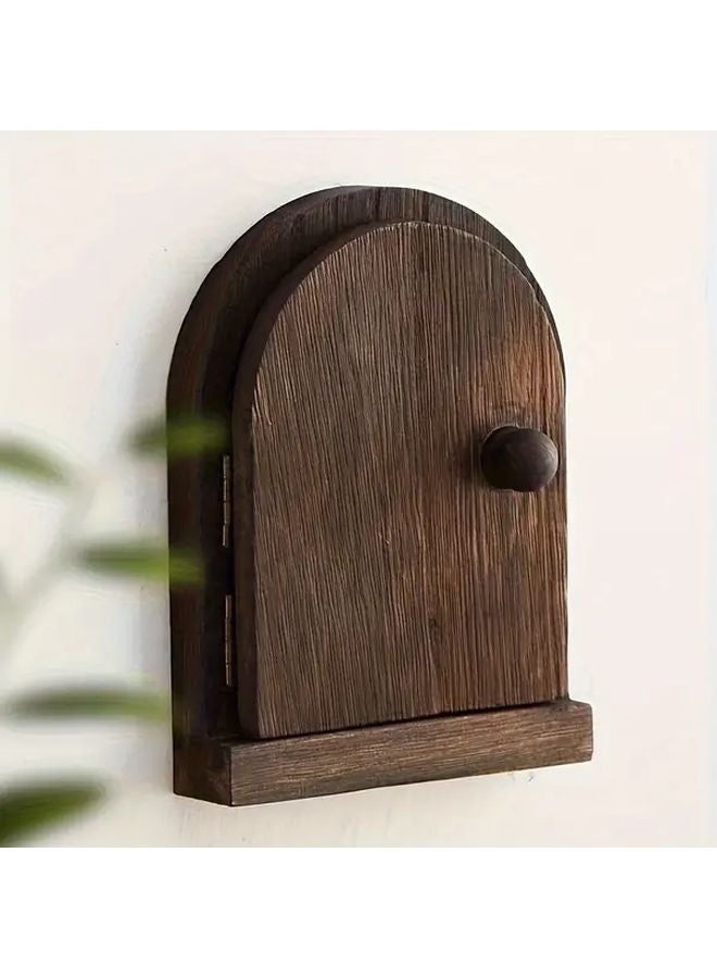 Charcoal Burned Paulownia Wood Outlet Cover Wall Decor Dust Protector 1pc - Image 1