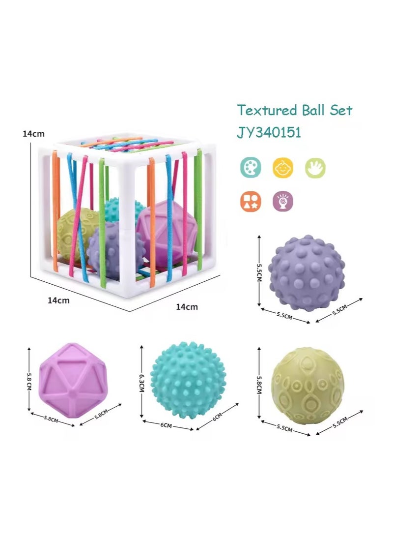 QML Sensory Shape Sorting Toy with Rubber Bands: Develops tactile perception in young children with 6 colorful multi-sensory shape pieces. Versatile developmental toy, perfect for birthdays or any holiday.  - Image 3