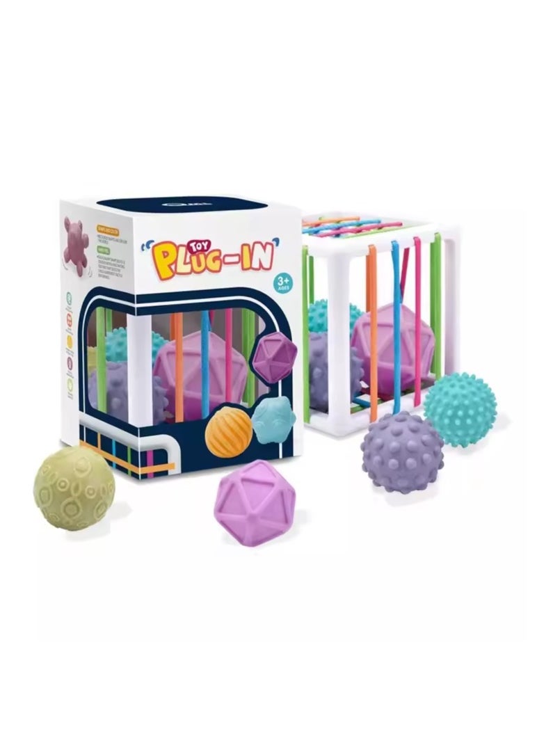 QML Sensory Shape Sorting Toy with Rubber Bands: Develops tactile perception in young children with 6 colorful multi-sensory shape pieces. Versatile developmental toy, perfect for birthdays or any holiday.  - Image 4