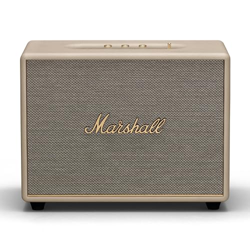 Marshall Woburn III Bluetooth Home Speaker Loud Stereo Sound with Bass and Treble Controls Plugin Powered Record Player Compatible HDMI RCA 35mm Aux Inputs Cream - Image 1