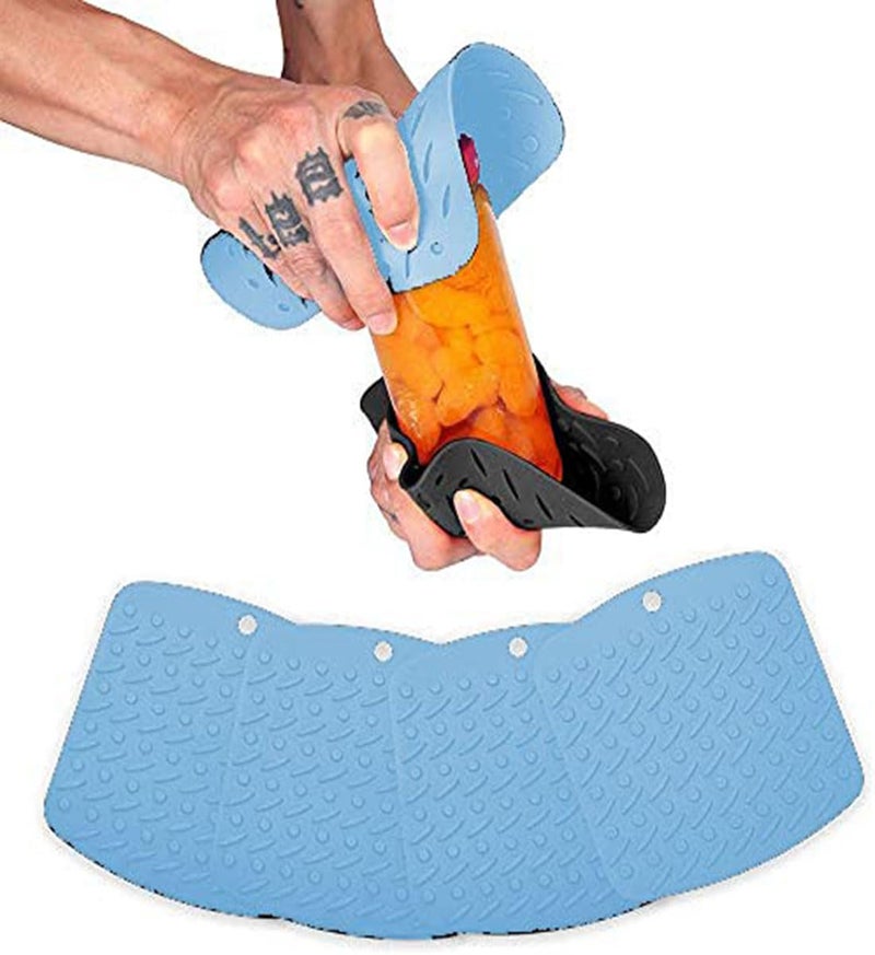 Baskety Silicone Trivet Pot Mat for Counter-top Trivets Pads Heat Resistant Table Placemats Jar Opener, Spoon Holder, Gripper Pad and Place-mats (Blue, Pack of 4) - Image 3