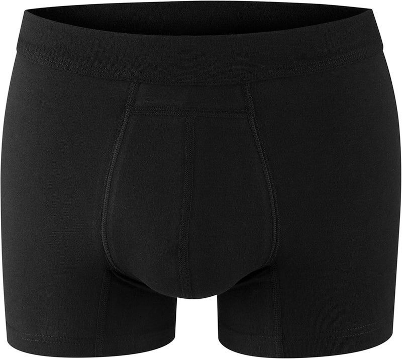 PROTECHDRY Washable & Reusable Urinary Incontinence Cotton Boxer Brief Underwear for Men, Black Large 