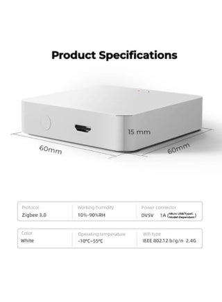 Lumive Smart Bluetooth Gateway, Supports Tuya Devices, Bluetooth Mesh & WiFi, Works With Alexa and Google Home and Supports App Control over the internet (Zigbee + BLE) - view 2