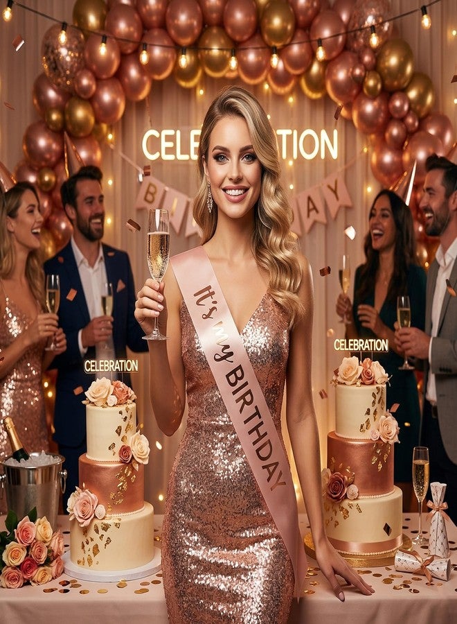 Tweruna 3 Pack Its My Birthday Sash, Black White Pink Birthday Sash for Women Men, Soft Satin Its My Birthday Sashes with Gold Foil Letter, Party Decoration Supplies for 16, 18th 21st 30th 40th or Any Bday - Image 4