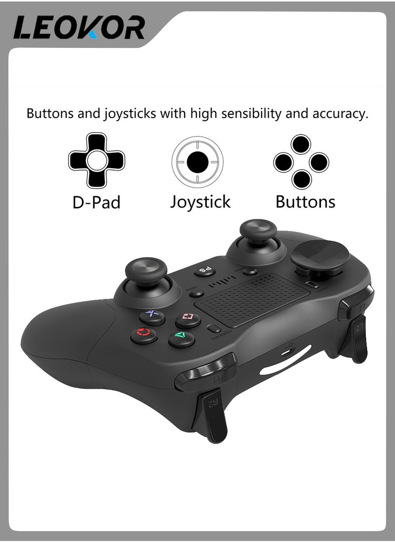 LEOKOR - PS4 Gamepad Handle Wireless Bluetooth,Wired Host Accessories,Compatible with PS3,PS4/Pro/Slim,PC,Windows,Android Phone - Image 1
