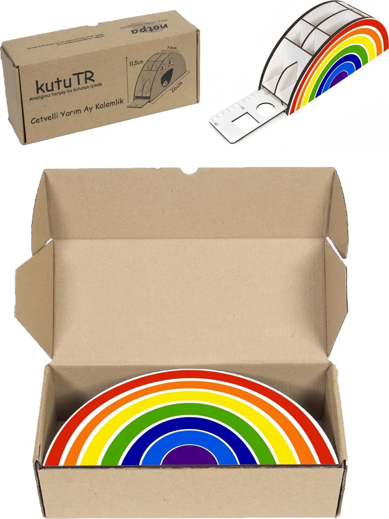 نوتبا Wooden Vip Rainbow Ruler Desktop Pen Holder Box Organizer For Kids vip1