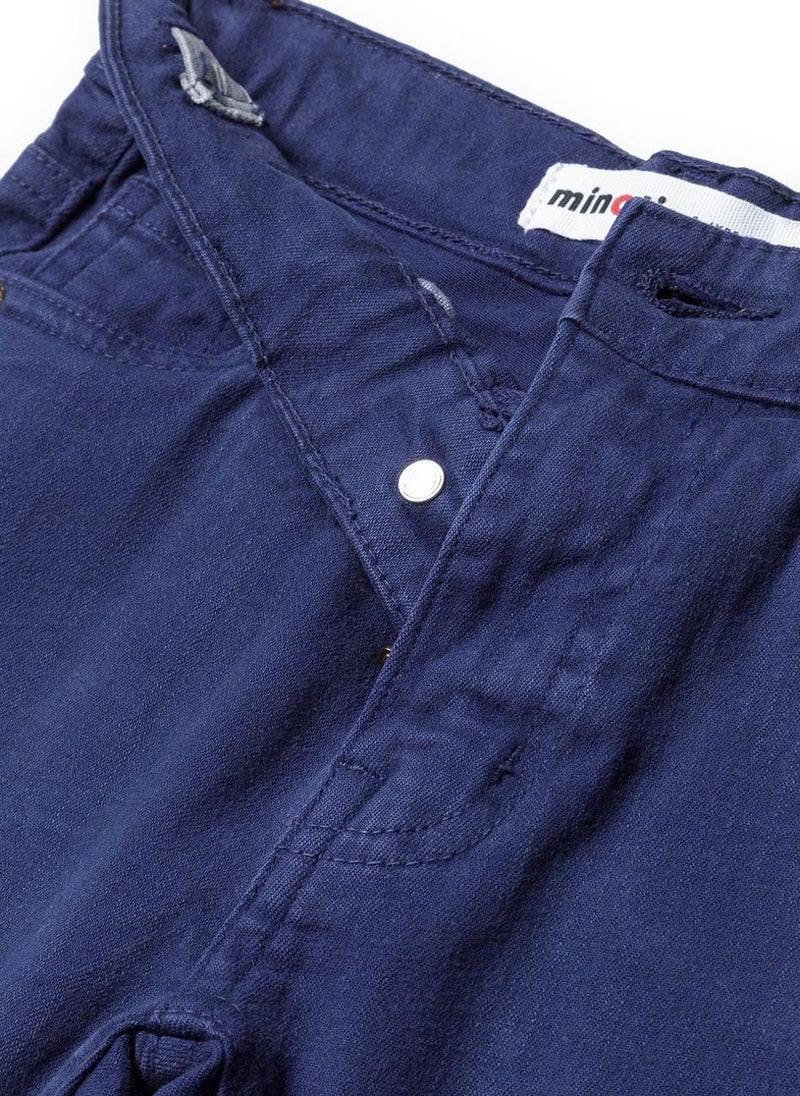 MINOTI Kids' Twill Trousers with Turned-Up Cuffs and Classic Fit - Image 4