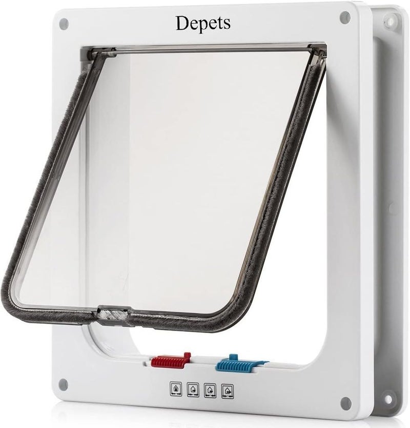 Depets مواصفات باب السيارة من : المادة: بلاستيك ABS اللون: أبيض النمط: باب قابل للفتح والإغلاق الحجم الخارجي: 9.25" x 9.92" x 2.16" (عرض x ارتفاع x عمق) الحجم الداخلي: 7.08" x 7.48" (عرض x ارتفاع) الوزن: 0.52 كجم يناسب القطط التي يبلغ وزنها حتى 20 رطل (طول الخصر أقل من 6 سم). - Image 1
