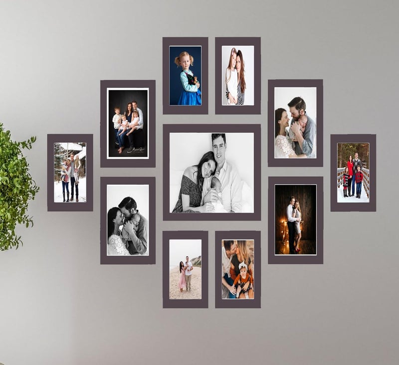 Stuthi Arts Glass Wall Photo Frame (11 Photo(s) wood) (Brown) - Image 1