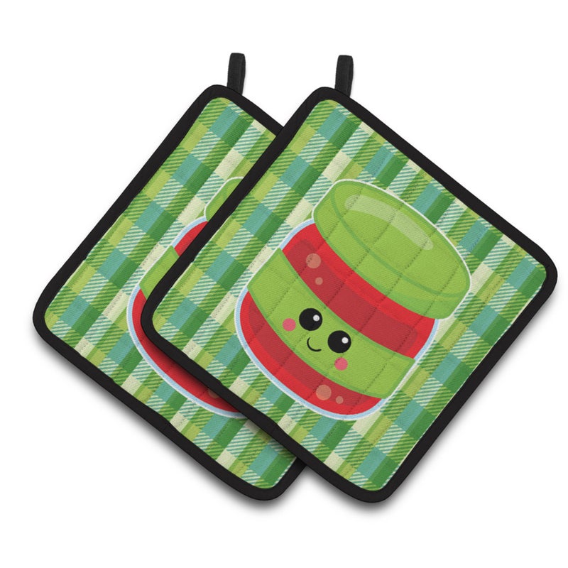 Caroline's Treasures ""Caroline's Treasures BB7051PTHD Jelly Jar Face Pair of Pot Holders  7.5 x 7.5""""  Multicolor"" 