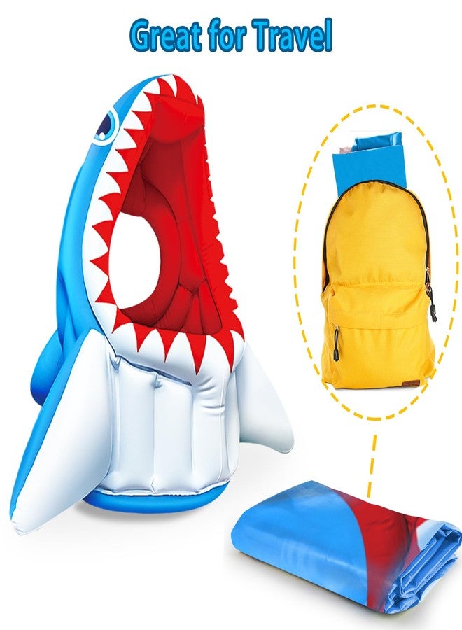 Bloolilies Inflatable Shark Toys, Swimming Pool Games 3-in-1 Shark Basketball & Football & Head Hoop Pool Toys, Outdoor Summer Beach Family Party Water Games Birthday Easter Gifts for Kids Toddlers - Image 5