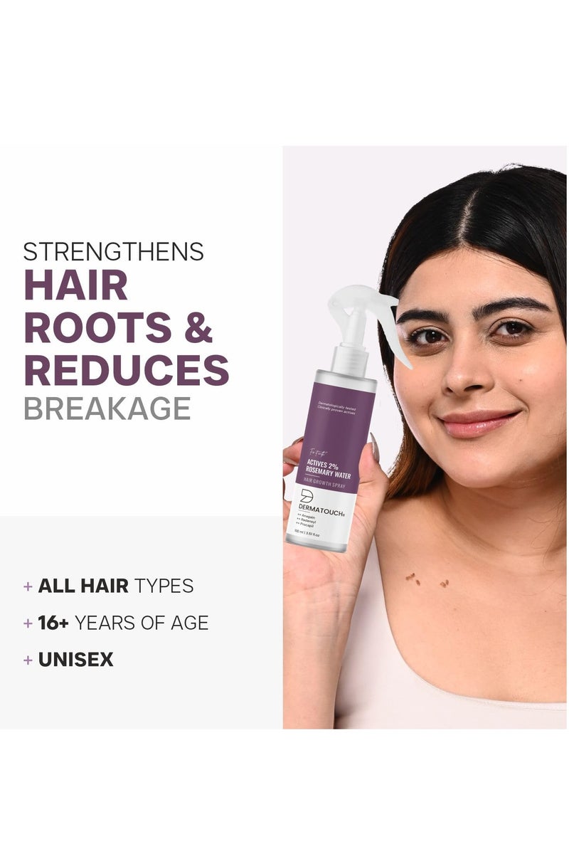 DERMATOUCH Rosemary Water Spray For Hair Growth (100 ml) | Advance 2% Actives Rosemary, Redensyl, Anagain + Procapil Hair Spray Mist for Hair Fall Control, Stimulates Hair Growth, Adds Shine , Strengthens Hair - Image 5