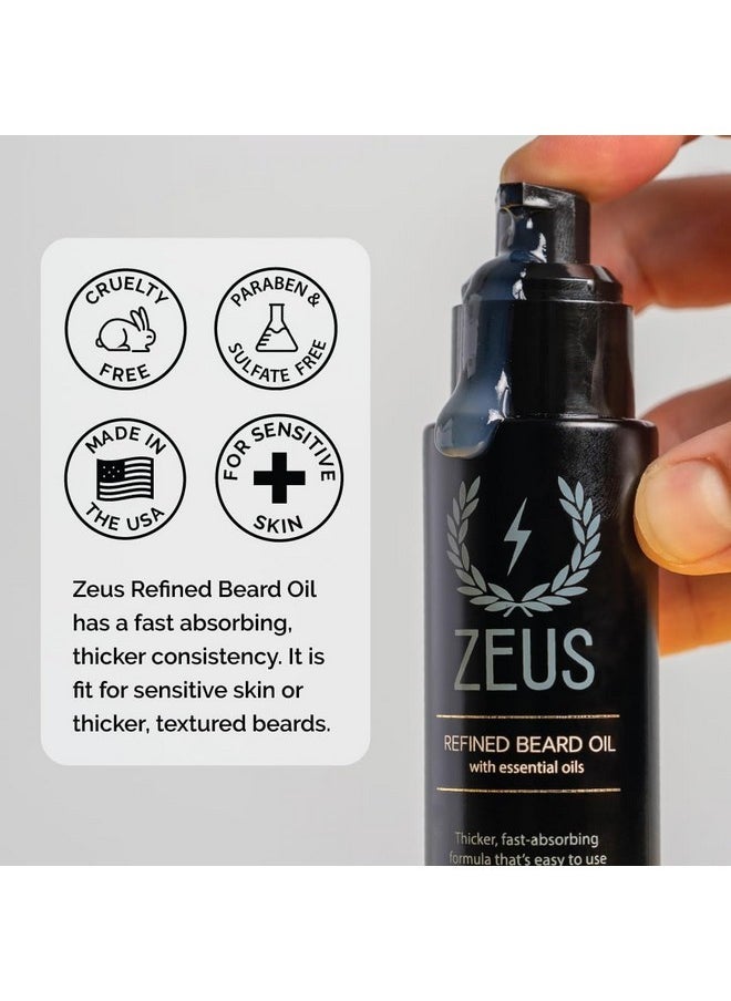 Zeus - Refined Beard Oil, Leave In Conditioner Oil For A Softer Beard & Mustache - Made In Usa (Vanilla Rum) 1.6 Oz. - Image 1