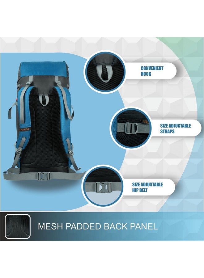 TRAWOC HOVER 50L Travel Backpack for Men & Women Trekking Hiking Rucksack Bag for Men & Women, LHK002, English Blue - Image 3