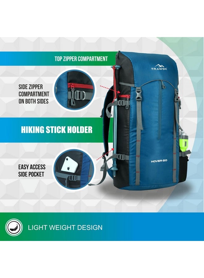 TRAWOC HOVER 50L Travel Backpack for Men & Women Trekking Hiking Rucksack Bag for Men & Women, LHK002, English Blue - Image 4