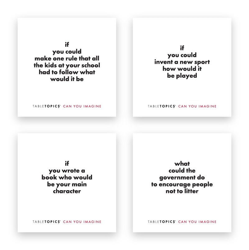 TableTopics Can You Imagine Questions Cards - 40 Fun Conversation Starter Cards , Fun Question Game - Conversation Cards for Family & Friends, Great for Game Night, Parties & Gatherings - Image 5