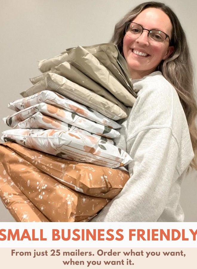 Impack Poly Mailers 14.5x19-25 Pack Biodegradable Shipping Bags for Clothes and Large Items - Impack Self-Seal Waterproof Thick Mailing Envelope for Accessories & Clothing - Floral Chestnut - Image 5