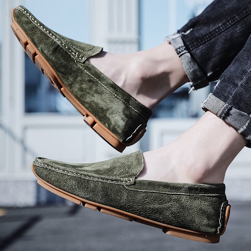 Men'S Genuine Leather Breathable Summer Slip-On Casual Large Size Loafers, Popular Style - Image 5