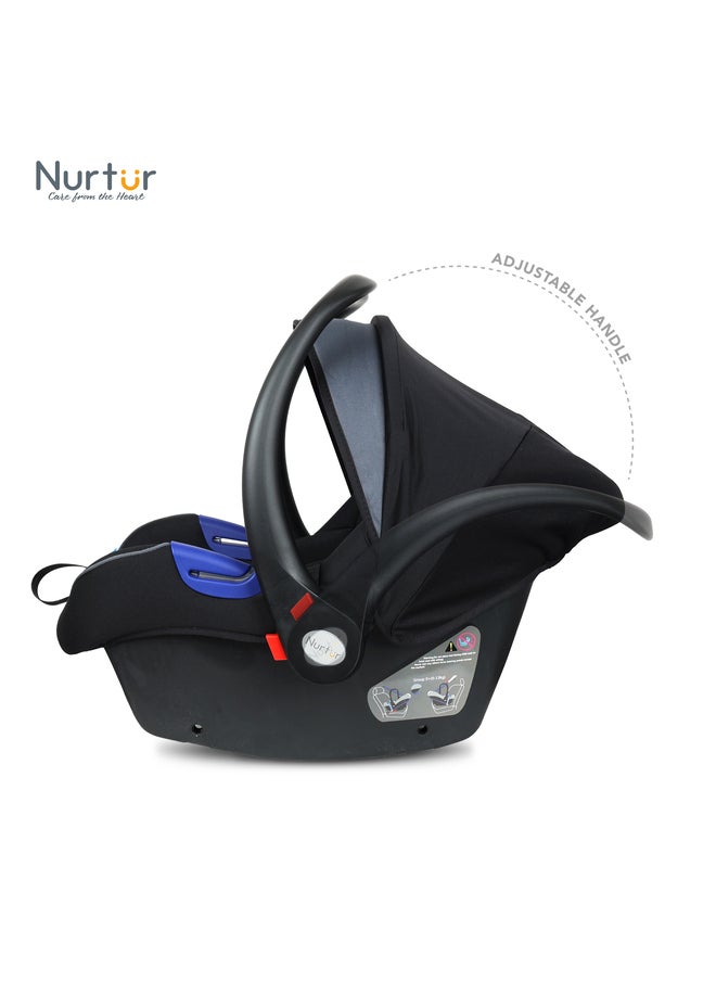 Nurtur Nemo Baby Carrier Adjustable Canopy and Handle Extra Protection 3 Point Safety Harness Suitable from 0 months to 12 months Upto 13kg BlackDark Silver Official Product  - Image 5